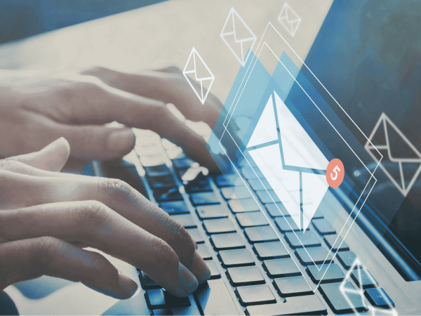 Employee using secure email on laptop – IT Managed Services Provider in Foster City delivering cybersecurity and email protection for small and medium-sized businesses in the San Francisco Bay Area.