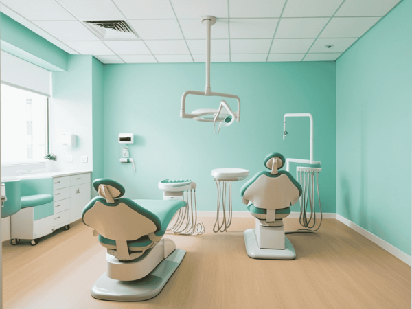 Dental treatment room with panoramic X-ray displayed on monitor – reliable Open Dental data protection, automated backups, and cybersecurity support for San Francisco Bay Area dentists.