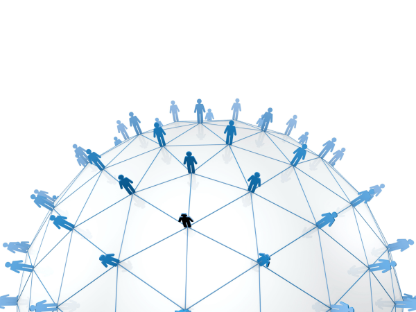 Connected network of people representing digital infrastructure – reliable IT network management and stability services for Bay Area businesses.