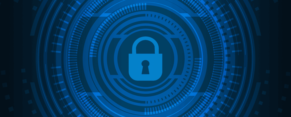 Digital lock icon with advanced interface representing endpoint detection and response cybersecurity protecting sensitive healthcare data and devices.