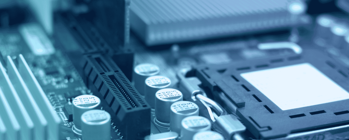 Close-up of computer motherboard and processor socket — IT hardware repair, maintenance, and managed services in San Francisco Bay Area