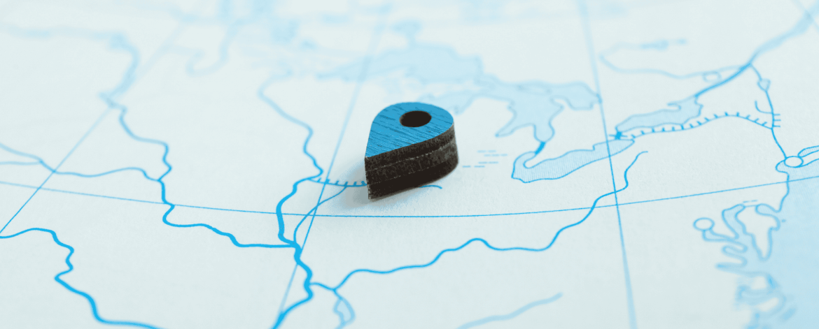 Map with location pin symbolizing strategic IT planning – guiding Bay Area businesses through digital transformation roadmaps.