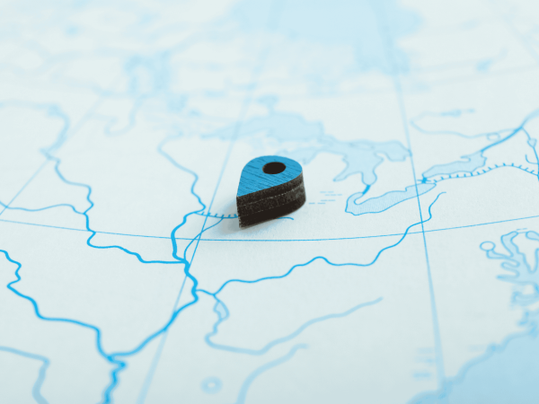 Map with location pin symbolizing strategic IT planning – guiding Bay Area businesses through digital transformation roadmaps.