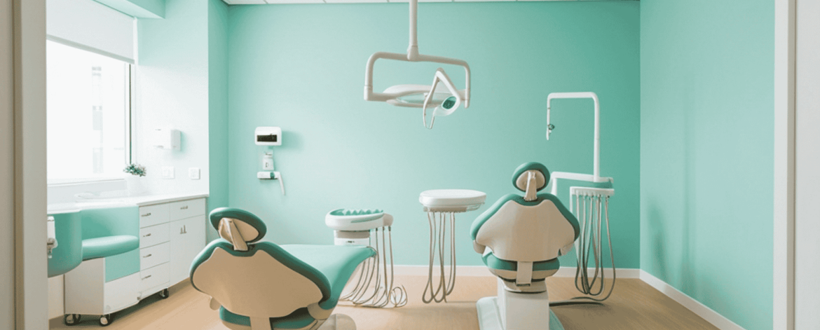 Dental treatment room with panoramic X-ray displayed on monitor – reliable Open Dental data protection, automated backups, and cybersecurity support for San Francisco Bay Area dentists.