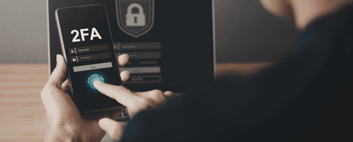 User logging into secure system with multi factor authentication on tablet and smartphone to protect healthcare data