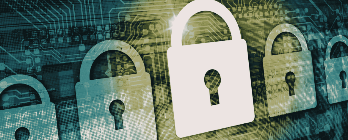 Endpoint Detection & Response 2 Multiple security lock icons over circuit board illustrating layered endpoint protection and threat detection across connected systems and networks.