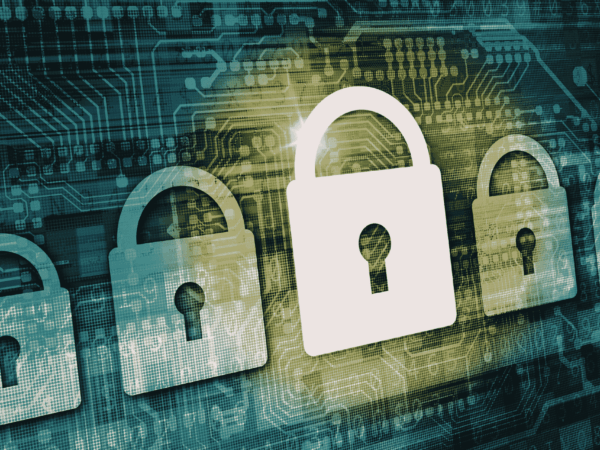Endpoint Detection & Response 2 Multiple security lock icons over circuit board illustrating layered endpoint protection and threat detection across connected systems and networks.