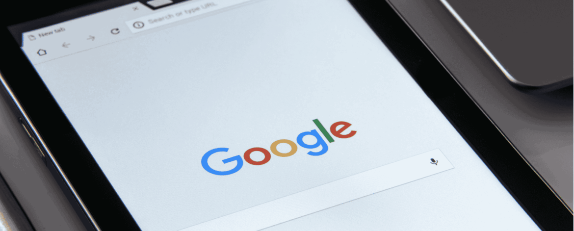 Google Workspace Best Practices for Home Based Care 1 Samsung tablet displaying Google homepage, representing mobile access to Google Workspace tools used by home-based care agencies for secure document management and communication.