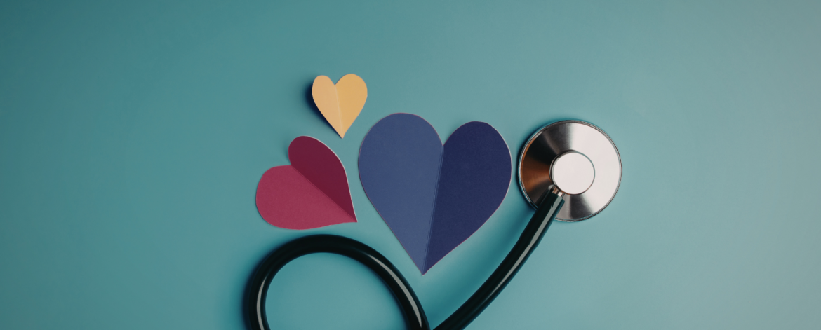 Stethoscope and heart icons representing remote patient monitoring and healthcare technology for home based care providers