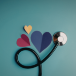 Stethoscope and heart icons representing remote patient monitoring and healthcare technology for home based care providers