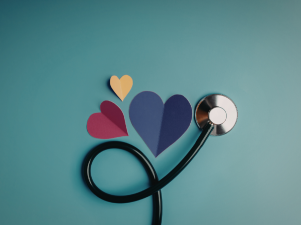 Stethoscope and heart icons representing remote patient monitoring and healthcare technology for home based care providers